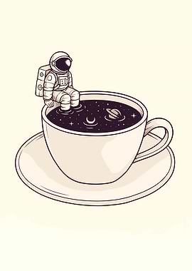 Astronaut in Space Coffee Cup