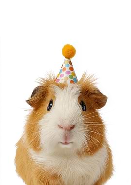 Guinea Pig with Party Hat