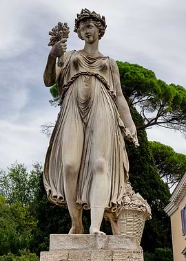 Statue of Ceres with Wheat and Flowers