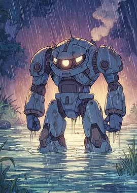Robot in the rain