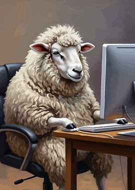Sheep at Computer