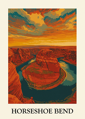 Horseshoe Bend Landscape Art Print