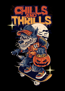 Chills and Thrills Werewolf Skateboarder