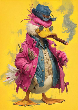 Duck Detective Smoking Cigar
