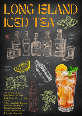 Long Island Iced Tea Chalkboard Art
