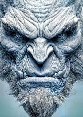 White Werewolf Face Close-Up