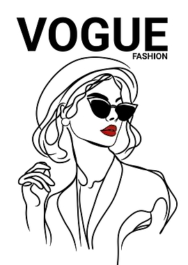 Vogue Fashion Line Art Portrait