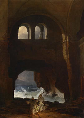 Monks by the Sea, Painting