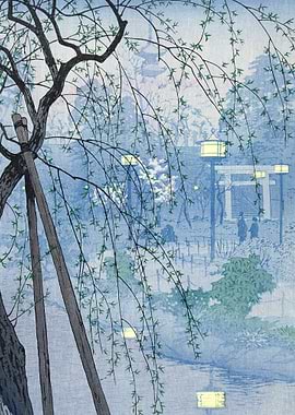 Japanese Garden at Nightfall