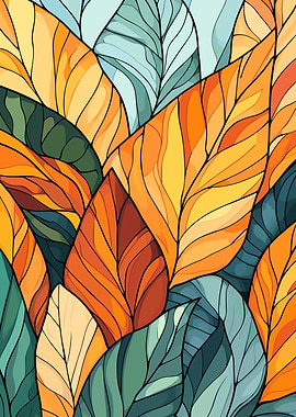 Colorful Autumn Leaves Pattern