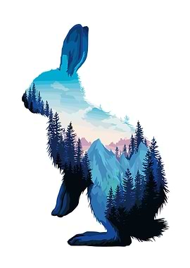 Rabbit Silhouette Landscape