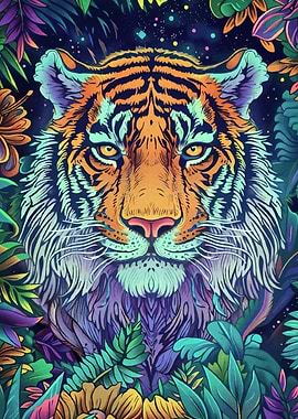 Colorful Tiger Jungle