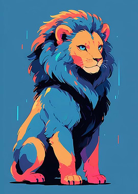 Colorful Lion Illustration