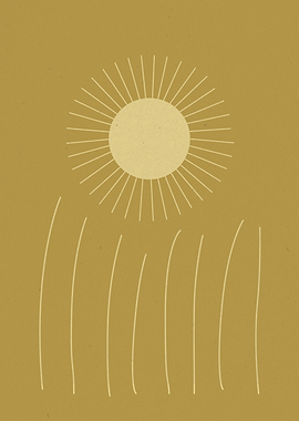 Minimalist Sun and Grass