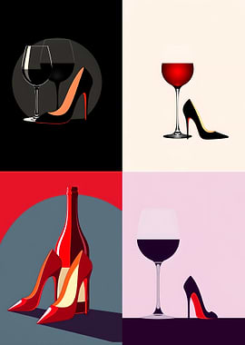 Wine and Heels Collage
