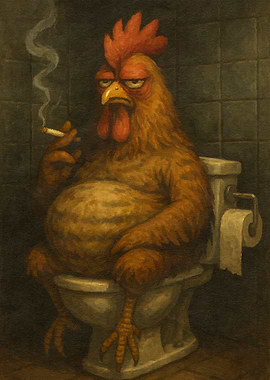 Smoking Chicken on Toilet