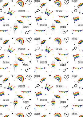 Pride Pattern with Rainbow Elements