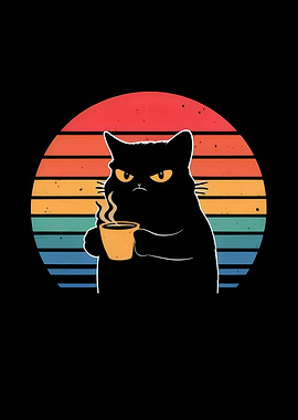 Grumpy Cat Coffee Retro