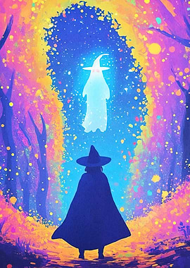 Witch Spirit Colorful Forest