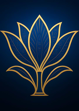 Ancient Egyptian Golden Lotus Flower