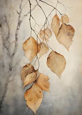Autumn Leaves on Branch