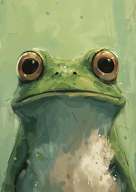 Green Frog Portrait