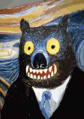 Starry Night Werewolf in a Suit