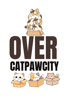 Over Catpawcity Cartoon Cats in Boxes