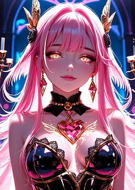 Anime Girl with Pink Hair