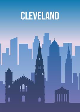 Cleveland Skyline Silhouette