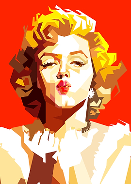 Beautiful Movie Actress Retro Illustration