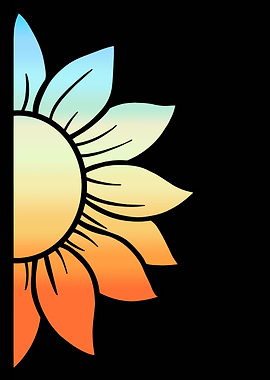 Half Sunflower Gradient Design