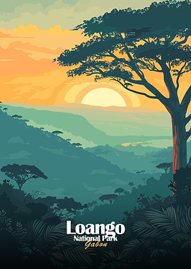 Loango National Park Gabon Illustration