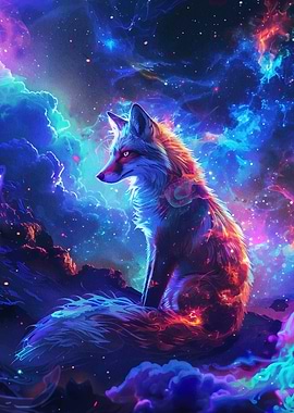 Cosmic Fox in Nebula
