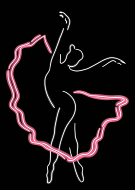 Neon Ballerina Silhouette