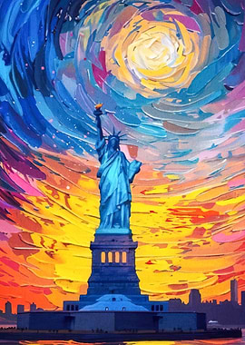 Statue Liberty Abstract