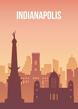 Indianapolis Skyline Silhouette