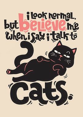 Funny Cat Talking Illustration