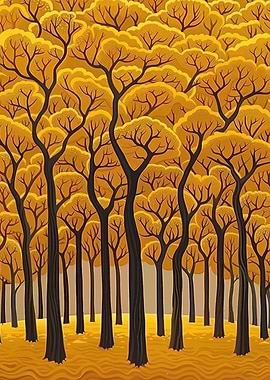 Golden Autumn Forest