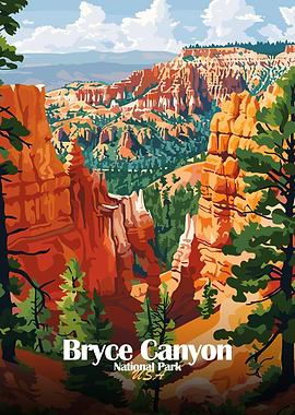 Bryce Canyon National Park Illustration