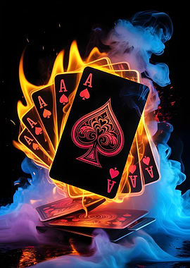 Flaming Aces Playing Cards