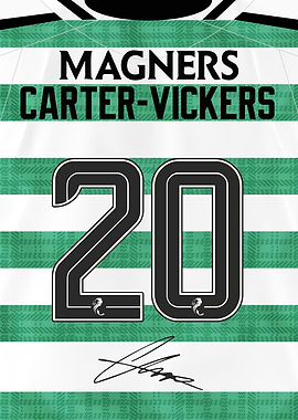 Cameron Carter-Vickers Number 20 Celtic 2025/26 Shirt