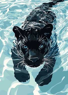 Black Panther Swimming