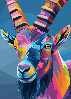 Colorful Ibex Portrait