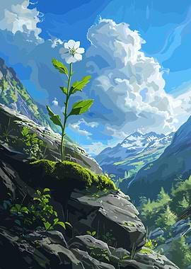 Mountain Flower Landscape