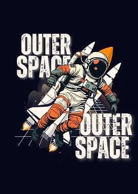 Astronaut in Outer Space Illustration