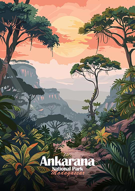 Ankarana National Park Madagascar Illustration