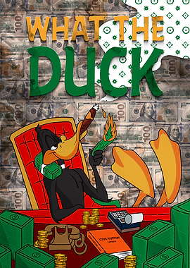 Daffy Duck: What the Duck - Cartoon Wall Art - Money Art