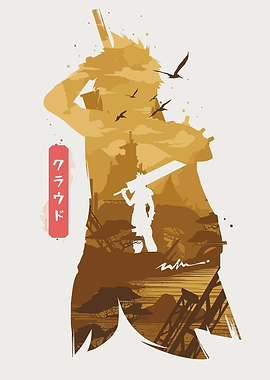 Cloud Strife Silhouette Art