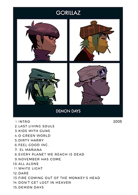 Gorillaz Demon Days Album Cover poster